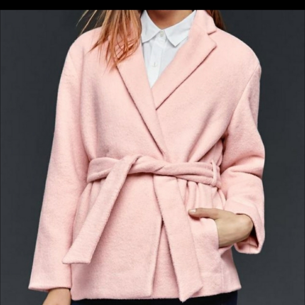 Light Pink Wool Wrap Coat Gap